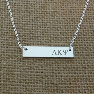 Alpha Kappa Psi vrouwenclub bar ketting, vrouwenclub sieraden ketting, vrouwenclub cadeau idee, vrouwenclub kleine grote cadeau-idee