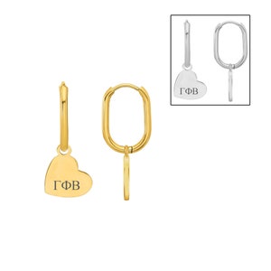 Gamma Phi Beta Hoop Earring, Sorority Huggie Hoop Earring Sorority Gift Idea, Sorority Little Big Gift Idea (ΓΦΒ, Gamma Phi, GPhi, GPhiB)