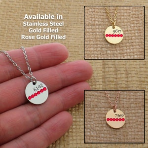Thin Red Line Necklace, Firefighter Necklace, Personalized Firefighter Number Necklace, Firefighter Coworker Jewelry Gift