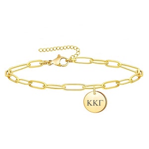 Bracciale della confraternita Kappa Kappa Gamma, braccialetto con graffetta, gioielli della confraternita, regalo della confraternita, piccola grande idea regalo della confraternita