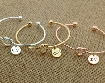 Phi Mu Sorority Bracelet Bangle, Sorority Jewelry, Sorority Adjustable Bracelet, Sorority Gift, Sorority Little Big Gift Idea