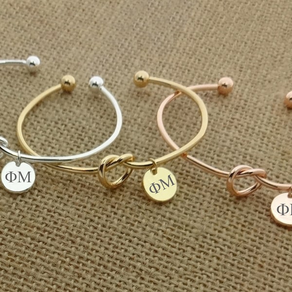 Phi Mu Sorority Bracelet Bangle, Sorority Jewelry, Sorority Cuff, Sorority Gift, Sorority Little Big Gift Idea