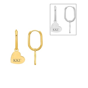 Kappa Kappa Gamma Hoop Earring, Sorority Huggie Hoop Earring Sorority Gift, Sorority Little Big Gift Idea -KKG, KKΓ