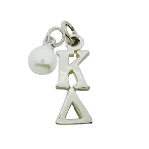 Kappa Delta with Pearl Greek Sorority Lavalier Necklace Jewelry
