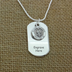 Herren St. Jude Thaddeus Halskette, personalisierte Namenshalskette, St. Jude Thaddeus, religiöser Halskettenschmuck