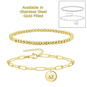 Delta Zeta Sorority Armband, Büroklammer und Perlen Armband, Sorority Schmuck, Sorority Geschenk, Sorority Little Big Geschenkidee