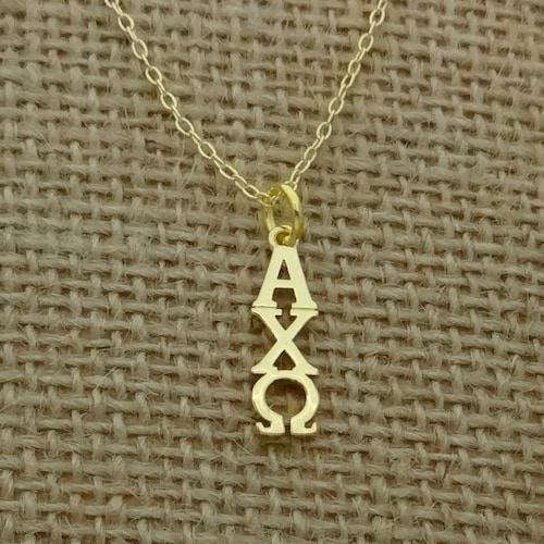 Alpha Chi Omega Sorority Necklace AXO Sorority Necklace Etsy