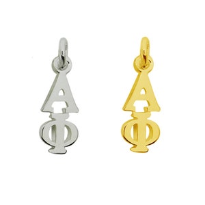 Alpha Phi griechische Sorority Lavalier Anhänger Drop Charm Kettenhalskette Gold Filled