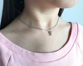 Child Girl Initial Necklace, Personalized Kid Initial Necklace, Daughter Initial Necklace, Custom Girl Initial Jewelry, Little Girl Jewelry