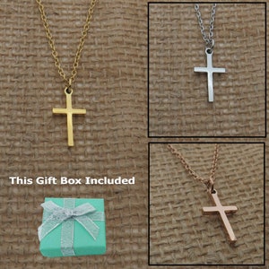 First Communion Gift for Girls, Holy Communion Jewelry Kids, Confirmation Gift, Cross Name Date Necklace