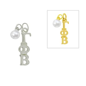 Gamma Phi Beta with Pearl Greek Sorority Lavalier Necklace Jewelry