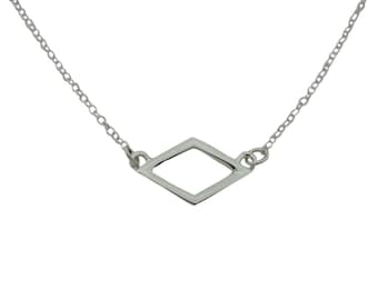 Alpha Delta Pi Open Diamond Necklace Pendant ADPi Floating Necklace