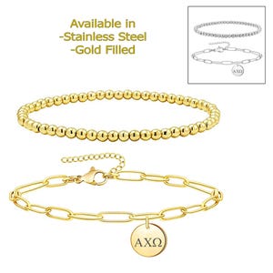 Alpha Chi Omega Sorority Bracelet, Paper Clip and Beaded Bracelet, Sorority Jewelry, Sorority Gift, Sorority Little Big Gift Idea