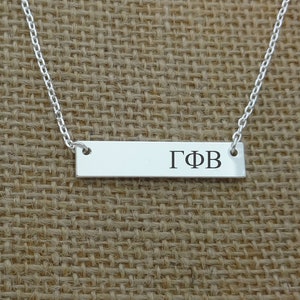 Collar de barra de la hermandad Gamma Phi Beta, collar de joyería de hermandad, idea de regalo de hermandad, idea de pequeño gran regalo de hermandad