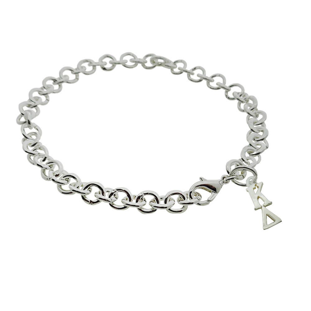 Sorority Things Kappa Delta Rolo Greek Sorority Bracelet with Lobster Clasp Silver Plated Sorority Things Kappa Delta Rolo Greek Sorority Bracelet with Lobster Clasp Silver Plated