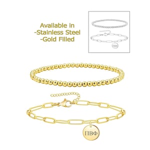 Pi Beta Phi Sorority Bracelet, Paper Clip and Beaded Bracelet, Sorority Jewelry, Sorority Gift, Sorority Little Big Gift Idea