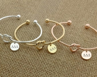 Tri Delta Delta Delta Sorority Bracelet Bangle, Sorority Jewelry, Sorority Cuff, Sorority Gift, Sorority Little Big Gift Idea