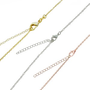 May include: Three different chain styles for necklaces, including gold, silver, and rose gold.