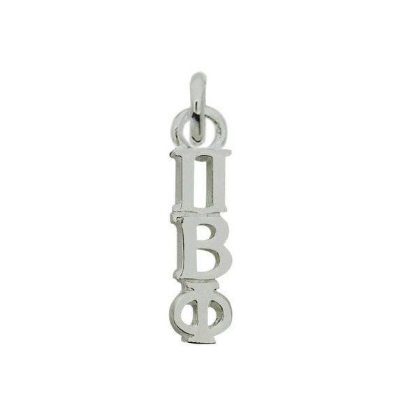 Pi Beta Phi Greek Sorority Lavalier Pendant Drop Charm Chain Necklace SILVER PLATED