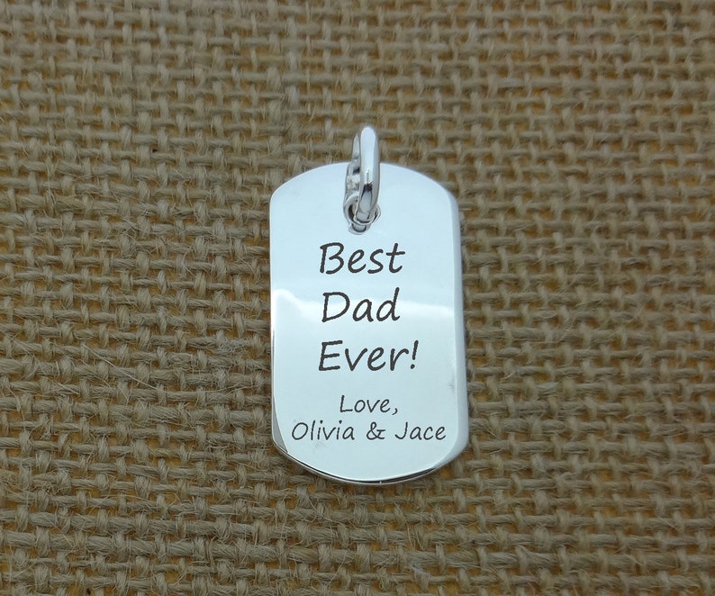 Father/'s Day Dog Tag Father/'s Day Jewelry Necklace Best Dad Ever Necklace Mens Dog Tag Necklace Custom Daddy Jewelry