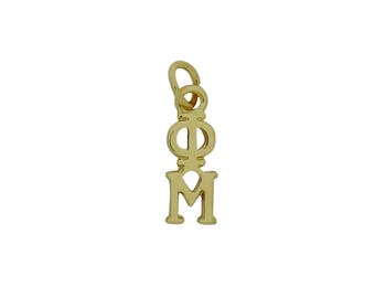 925 Sterling Silver Rhodium-plated Phi Mu Extra Small Charm Sorority Pendant 925 Sterling Silver Rhodium-plated Phi Mu Extra Small Charm Sorority Pendant