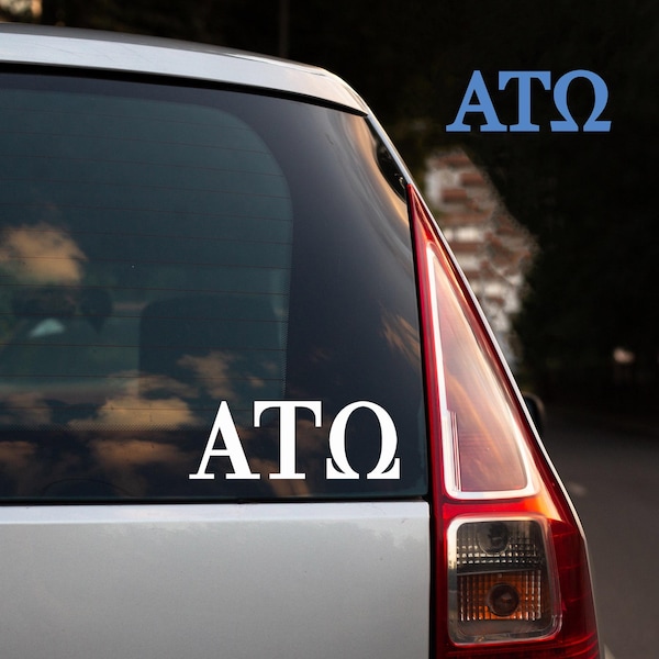 Alpha Tau Omega Sorority Car Sticker Decal Letters Only, Laptop Sticker, Rush Week, Sorority Sticker