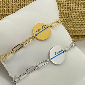 Thin Blue Line Paperclip Bracelet, Police Wife, Back the Blue Bracelet, Personalized Law Enforcement Badge Number Bracelet, Deputy Wife