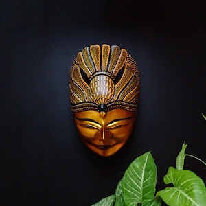 Wooden Hand Carved Bird Man Mask for Wall Hanging, Wall Décor, Home Décor, Home Decoration, Home Accent, Ethnic Art, Collectibles