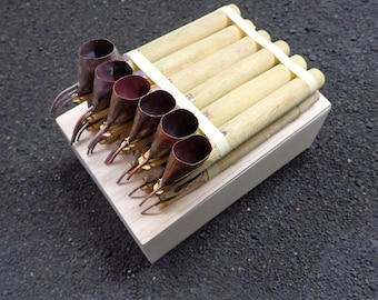 2 Sets of Batik Copper Tjanting Set 6 in Plywood Box Craft Supply
