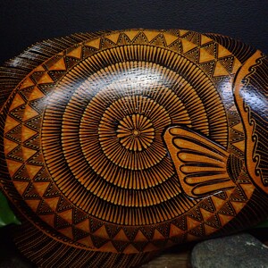 Wood Batik Fish Carving: Wood Home Decor - Etsy