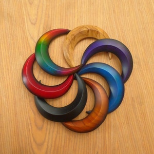 Teakholz Mond Haarnadeln: Halbmond Haarschmuck (2er Set)
