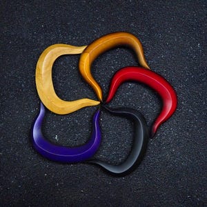Value Set of 2, Wooden Hair Pins "The Horn". Various Colors, Hair Sticks, hair Accessories