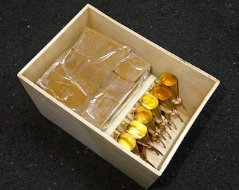 2 Sets of Batik Starter Kit: Brass Tjanting Set & Wax in Personalized Plywood Box