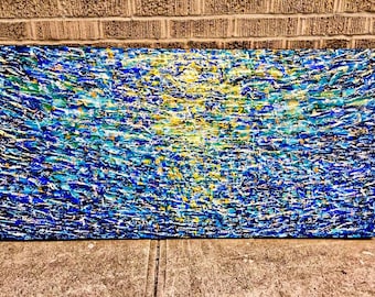 Van Gogh Seascape Painting, Abstract Ocean Reflection Art, Made-to-Order | ShopArtistChris