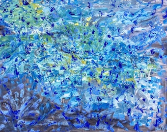 Van Gogh Ocean Oil Painting: Abstract Boho Coastal Wall Art, Vibrant Coastal Decor, ShopArtistChris