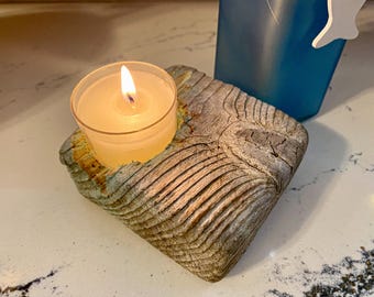 Petite Driftwood Candle Holders – Handcrafted Coastal Décor | Reclaimed Driftwood Meets Candlelight | ShopArtistChris