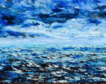 Van Gogh Lighthouse Oil Painting: Stormy Seascape Canvas Art, Moody Ocean Clouds ShopArtistChris