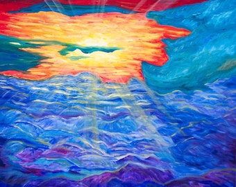 Van Gogh Sunset Oil Painting: Abstract Impressionist Moody Cloud Art | ArtistChris ShopArtistChris ArtistChris.com