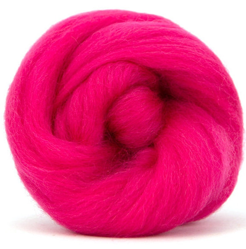 Corriedale Wool Combed TopRoving Magenta