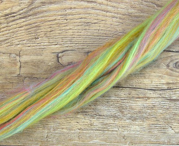 Neon Lights SHIPS FREE 4 Ounces Merino Wool//Bamboo Combed Top//Roving Bambino