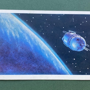 A.ソコロフ、A.レオノフ - 「軌道上のボストーク」。宇宙ポストカード。 1969年