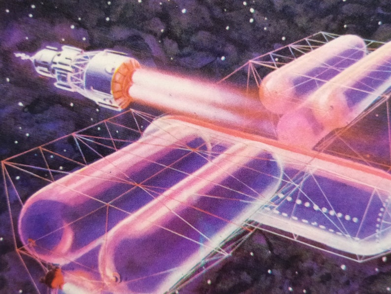 Leonov Space station launch A Sokolov 1968 Space Postcard A