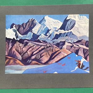 N. Roerich „Rote Pferde. 1925“, Passepartout. 1971