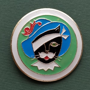 Pin kota. Odznaki dziecięce. Vintage kolekcjonerska dziecięca radziecka odznaka, wyprodukowana w ZSRR, lata 80. A1