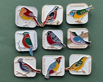 Bird Pin. Vintage collectible badge, Fauna, Made in USSR А3