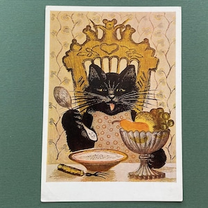 Illustratore di Y. Vasnetsov. Gatto, Cartoline inutilizzate, Cartolina - 1987