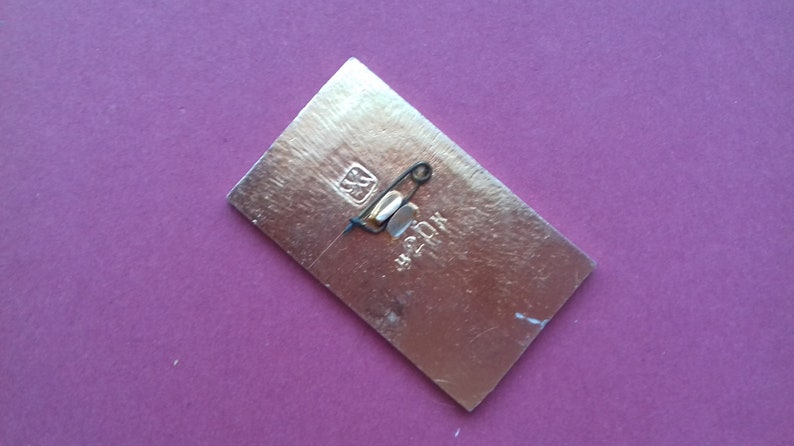 Girl with flower Pin 1980s Vintage collectible soviet pin badge Made in USSR Rare Pin