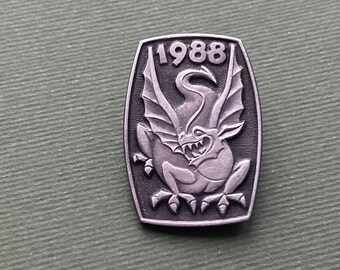 Draak 1988 speld. ZELDZAME Vintage metalen verzamelbadge, Sovjet Vintage Pin, Vintage Badge, A4