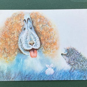 Hérisson dans le brouillard - dessin animé soviétique. carte postale ancienne, 1981