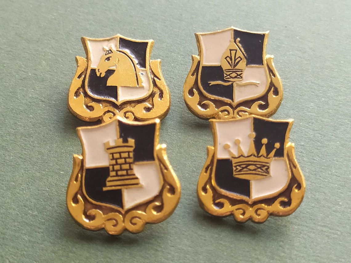 Chess Pin. Set 4 pcs. Sport Collectible. Vintage collectible Etsy